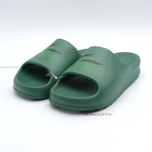 SLD NEW Lacoste Men's Serve Slide 2.0 Slide Sandals 745CMA0005GG2 Green - READ - Picture 1 of 10